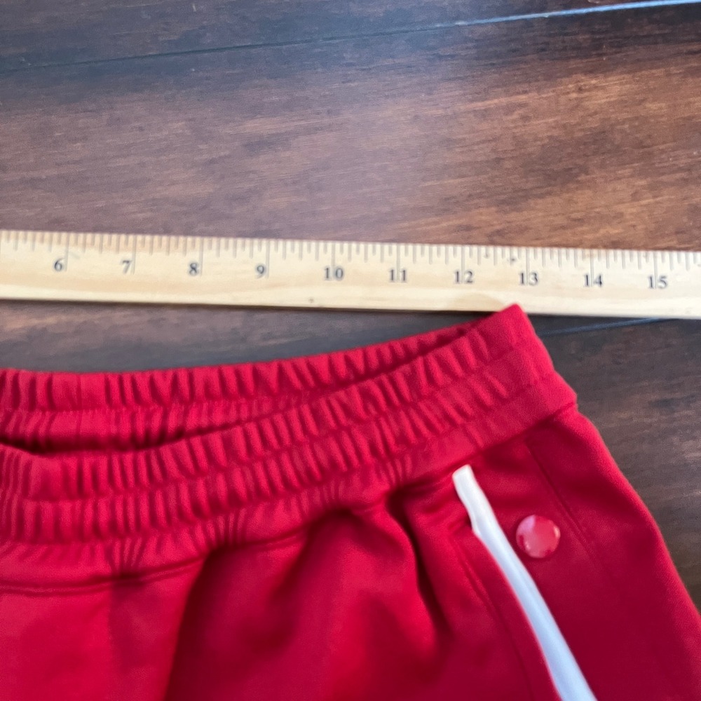 $345 Helmut Lang Track Shorts‎ Men's Small Red White Side Stripe Snap Button - Picture 4 of 13